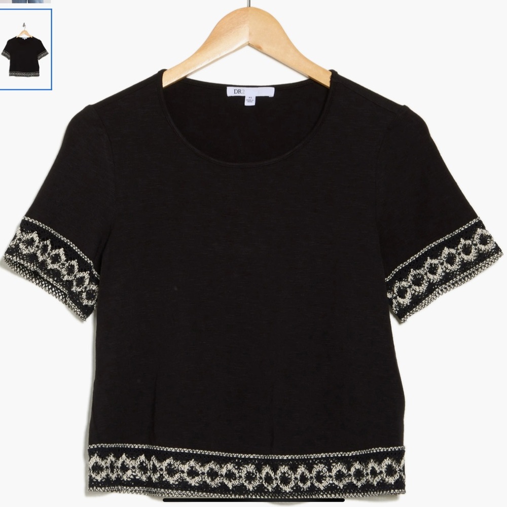 DR2 Black Embroidered Women's Top